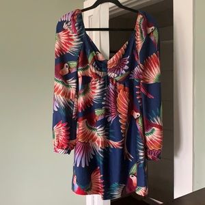 Farm Rio Navy Colorful Toucans Mini Dress